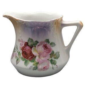 Zwickau Porcelain Factory Creamer Pitcher ZPF 1887-1930 Germany Rose Antique 3"